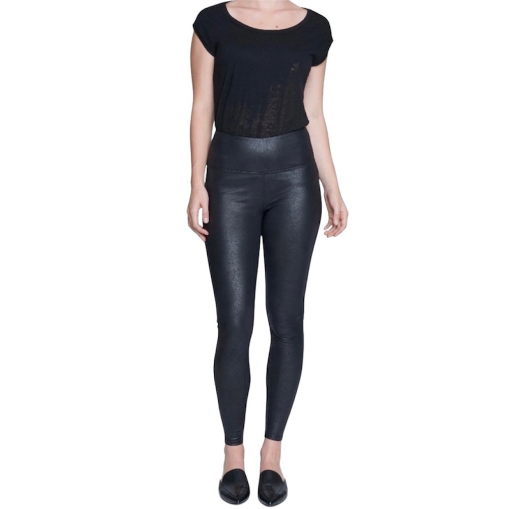 SEVEN7 High Rise Sculpting Faux Leather Leggings‎ pants  Large Black